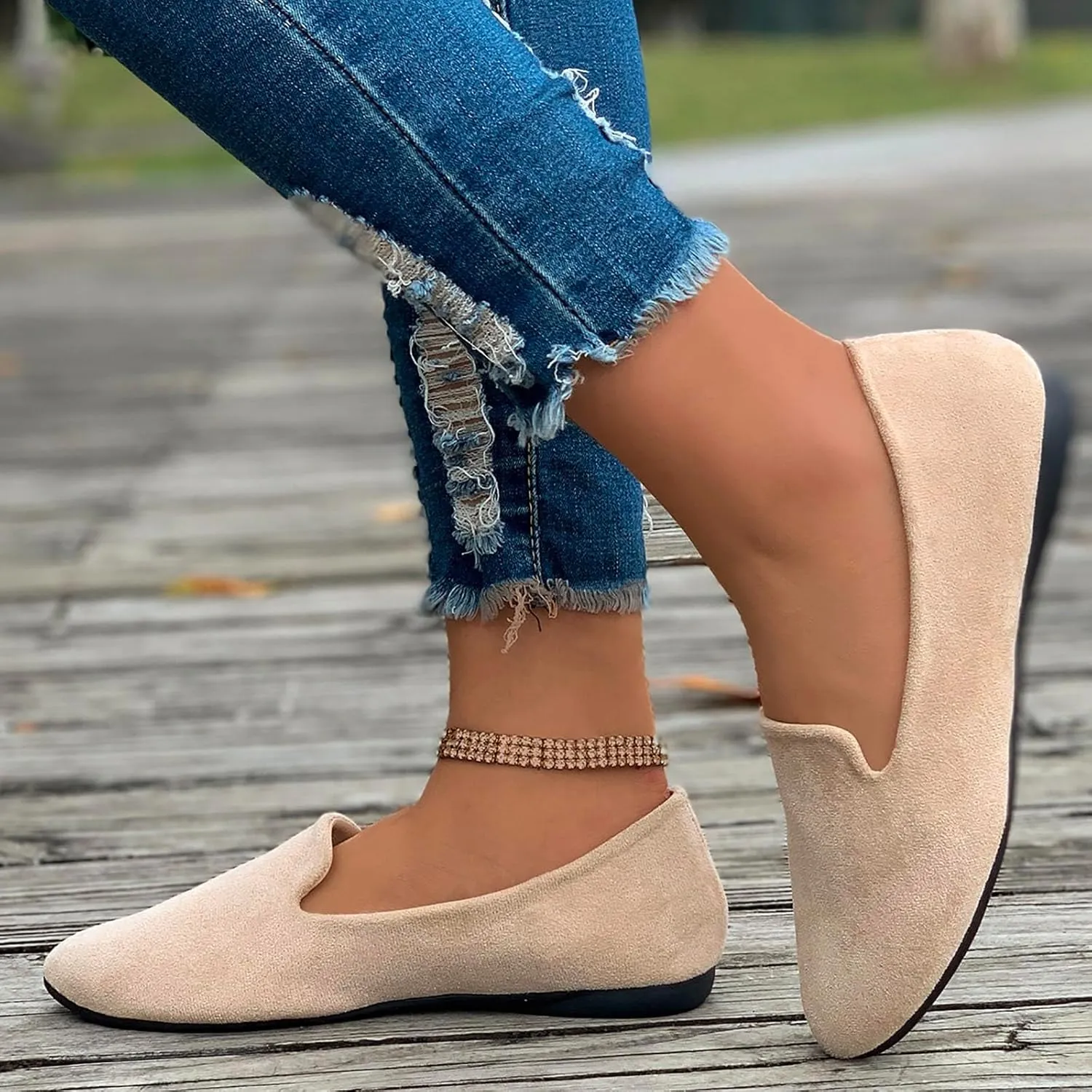 Women's Slip On Ballet Flat Shoes Comfortable Round Toe Dressy Shoe Slip On Business Casual Shoes Driving Flats