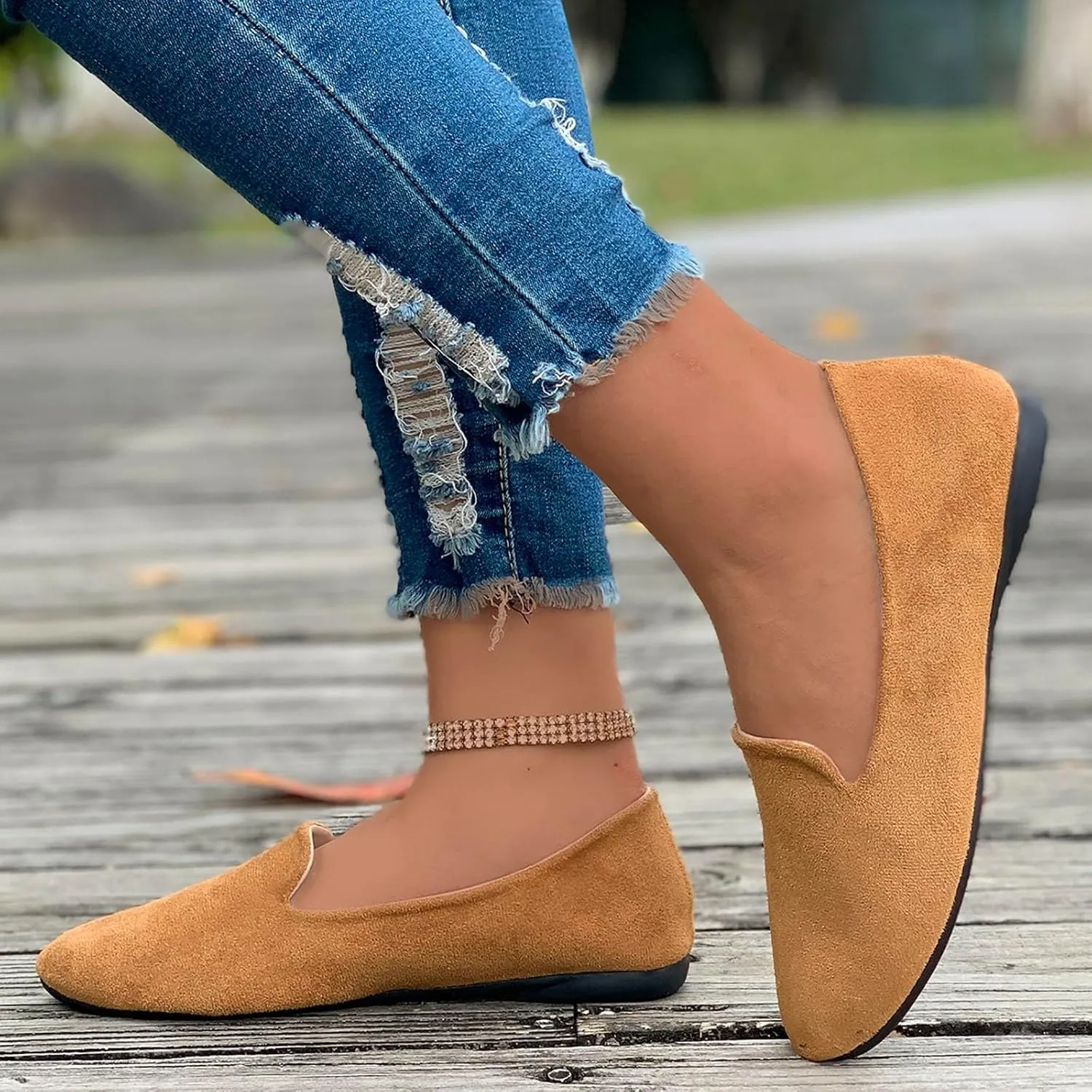 Women's Slip On Ballet Flat Shoes Comfortable Round Toe Dressy Shoe Slip On Business Casual Shoes Driving Flats
