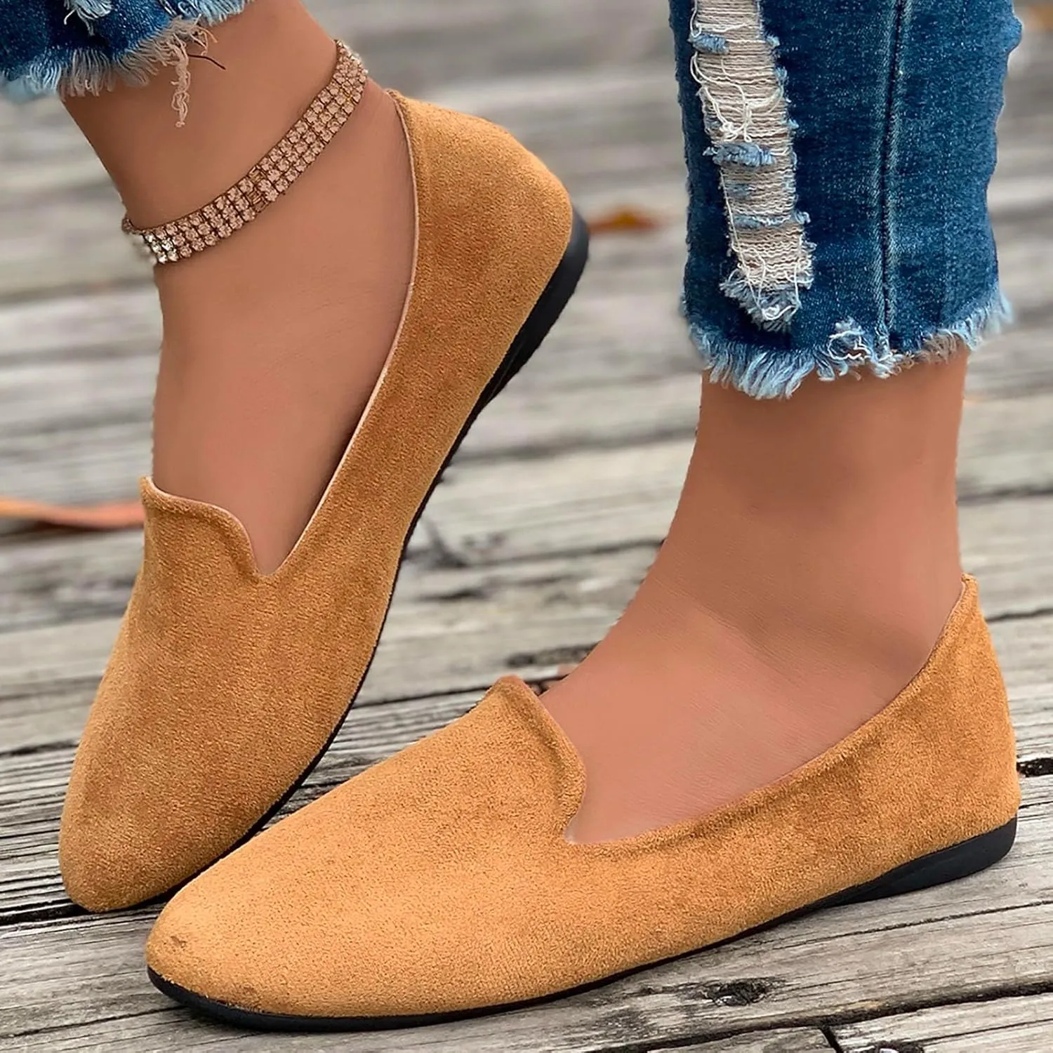 Women's Slip On Ballet Flat Shoes Comfortable Round Toe Dressy Shoe Slip On Business Casual Shoes Driving Flats