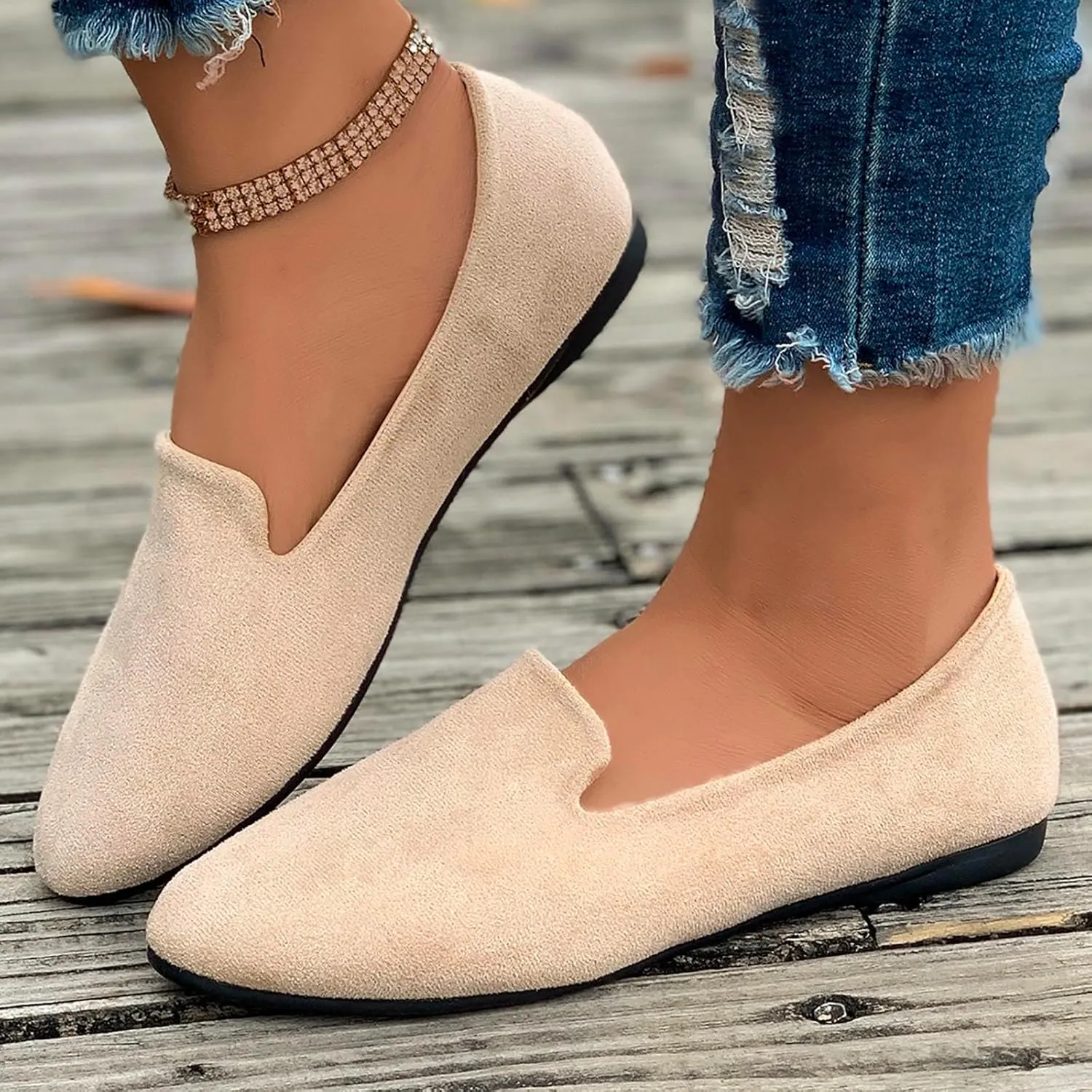 Women's Slip On Ballet Flat Shoes Comfortable Round Toe Dressy Shoe Slip On Business Casual Shoes Driving Flats