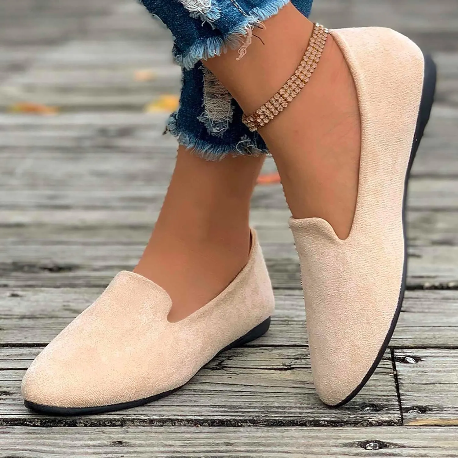 Women's Slip On Ballet Flat Shoes Comfortable Round Toe Dressy Shoe Slip On Business Casual Shoes Driving Flats