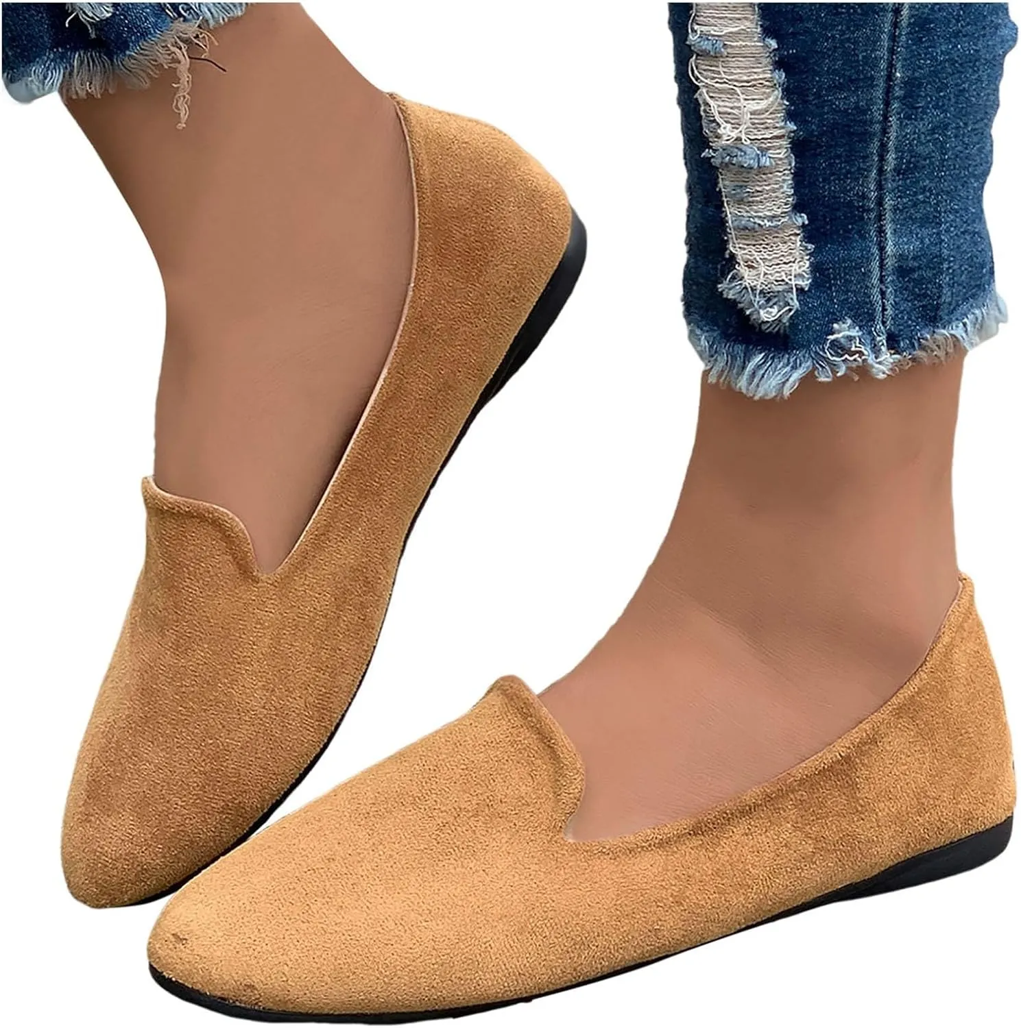 Women's Slip On Ballet Flat Shoes Comfortable Round Toe Dressy Shoe Slip On Business Casual Shoes Driving Flats