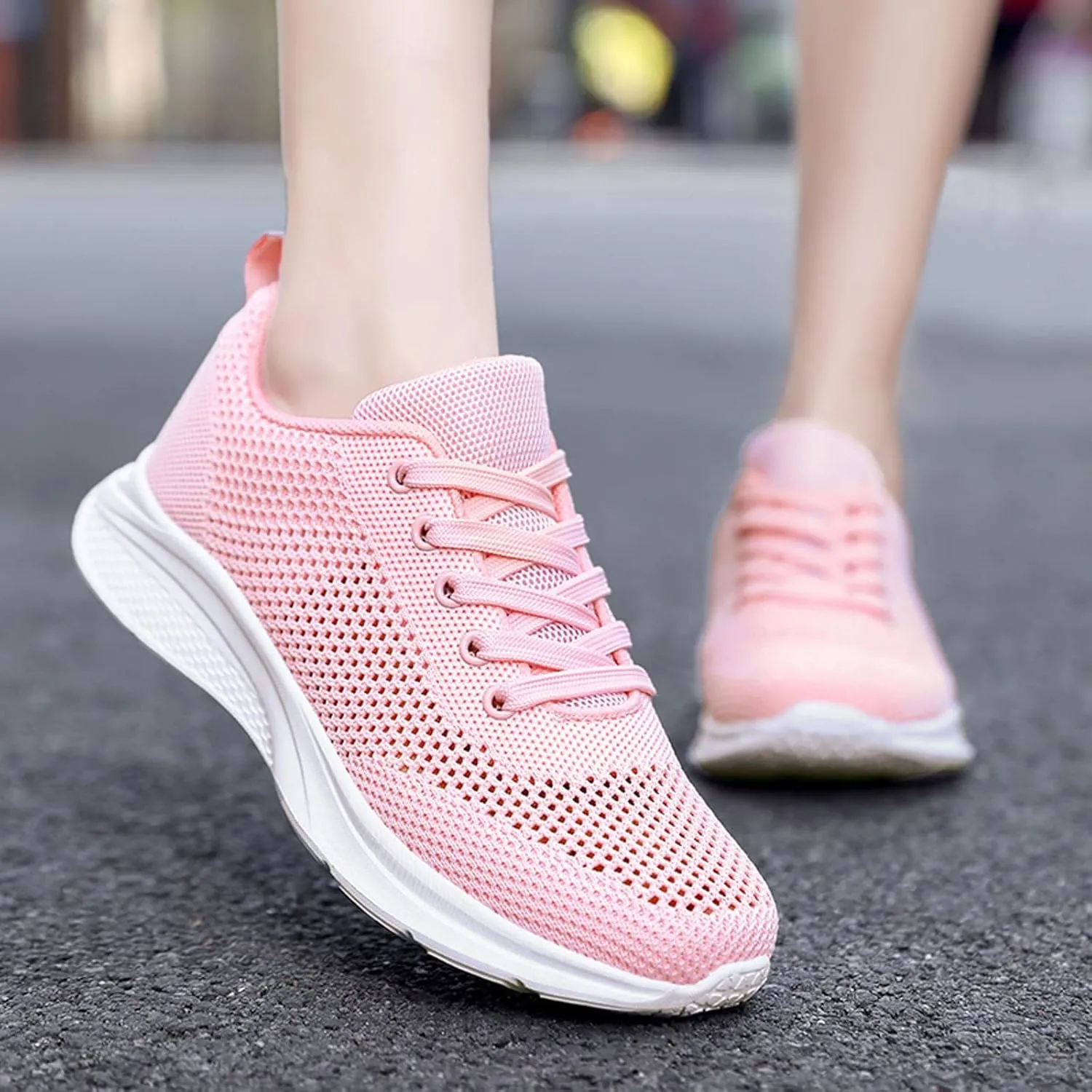 Womens Sneakers Slip On Walking Shoes Lightweight Workout Shoes Non Slip Running Shoes Mesh Breathable Sport Trainer