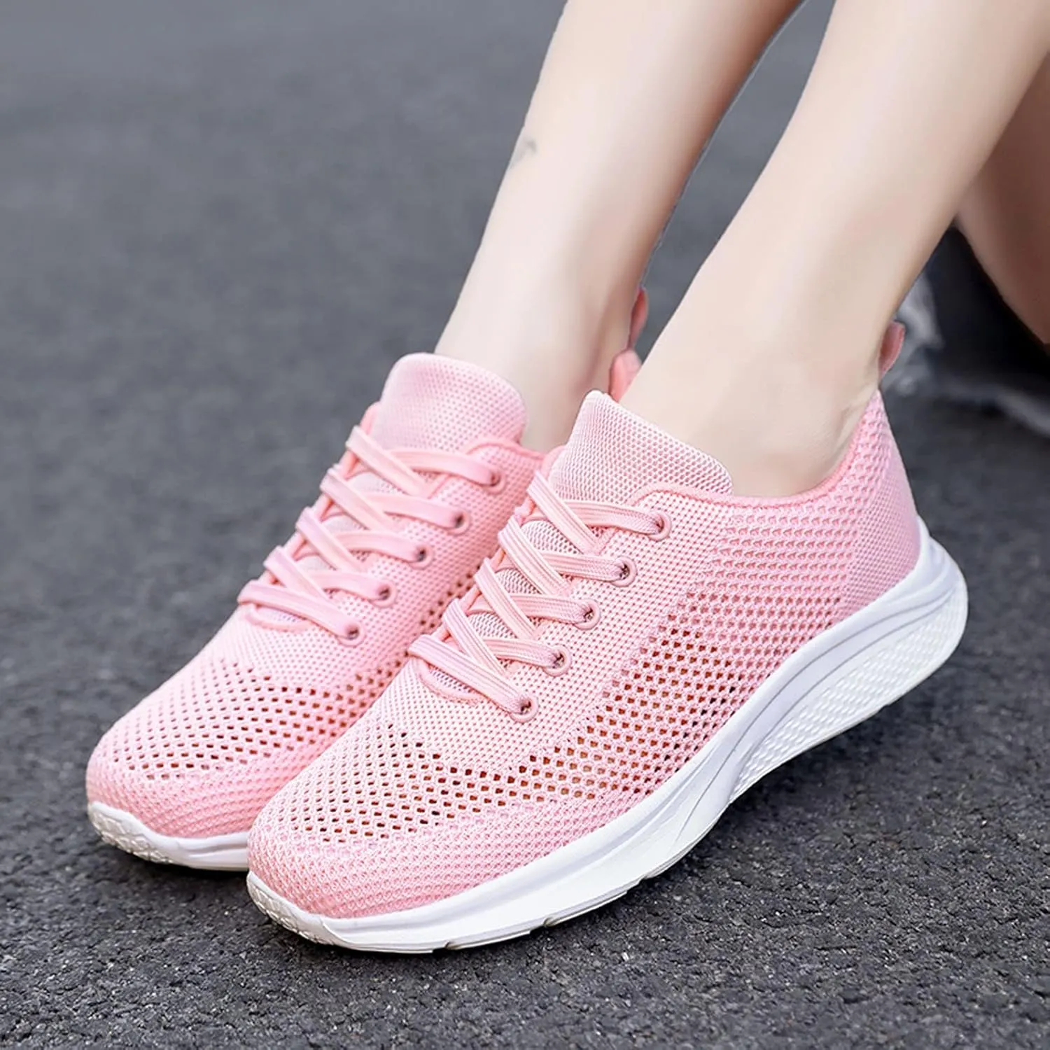 Womens Sneakers Slip On Walking Shoes Lightweight Workout Shoes Non Slip Running Shoes Mesh Breathable Sport Trainer