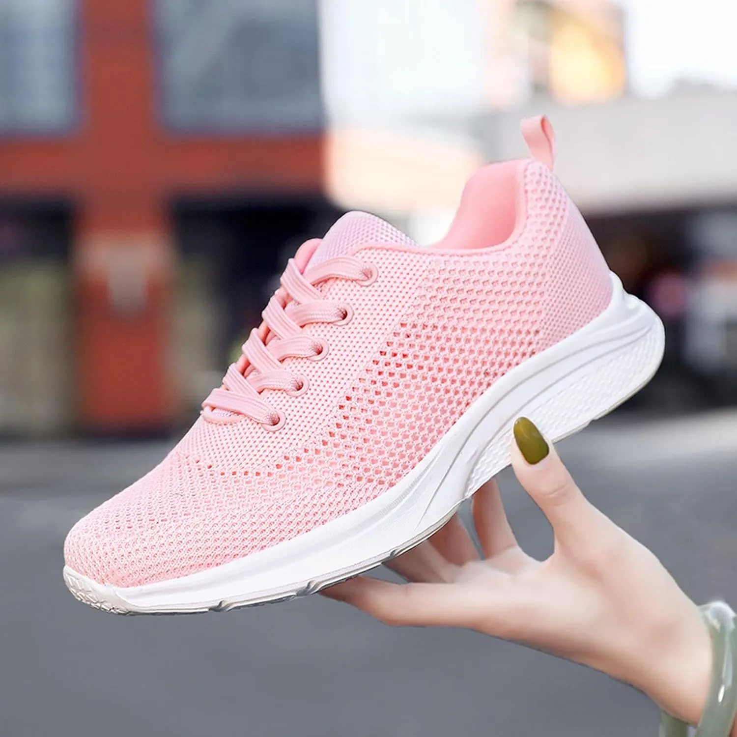 Womens Sneakers Slip On Walking Shoes Lightweight Workout Shoes Non Slip Running Shoes Mesh Breathable Sport Trainer