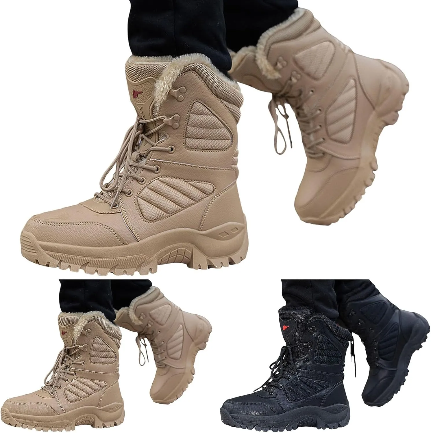Women's Snow Boots Waterproof Insulated Fur Lined Booties Lightweight Winter Hiking Shoes Lightweight Thermal Warm Thickening