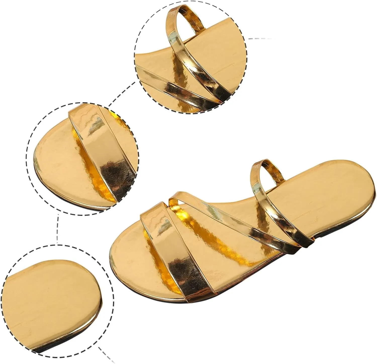 Women's Summer Fashion Glossy Open Toed Flip Flops On The Beach Beach Sandals Womens Shoes