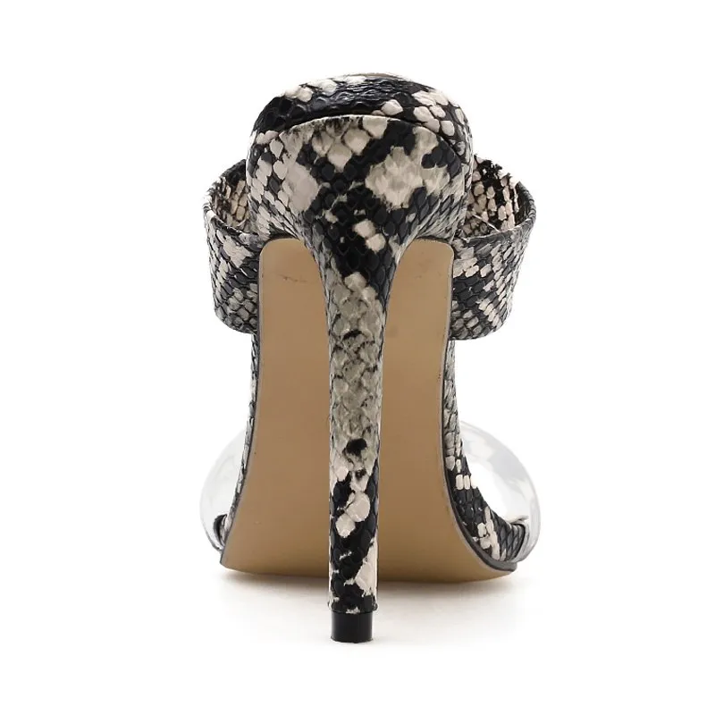 Women's Summer High-Heeled Flip Flops With Transparent Band