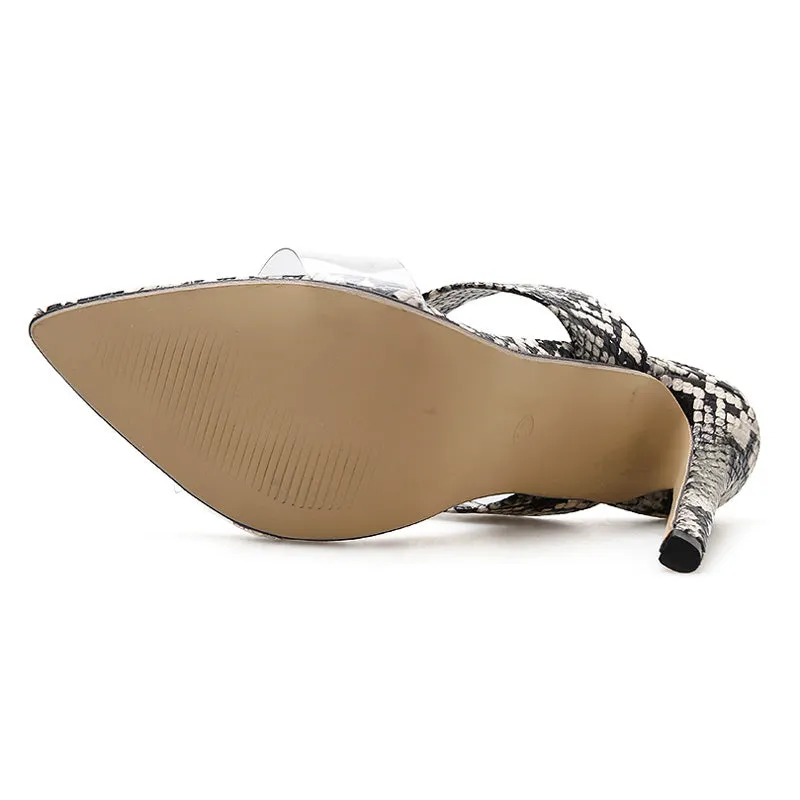 Women's Summer High-Heeled Flip Flops With Transparent Band