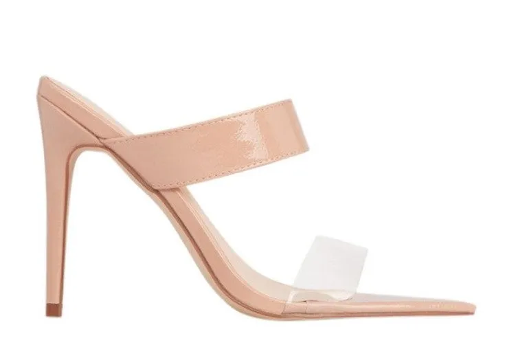 Women's Summer High-Heeled Flip Flops With Transparent Band