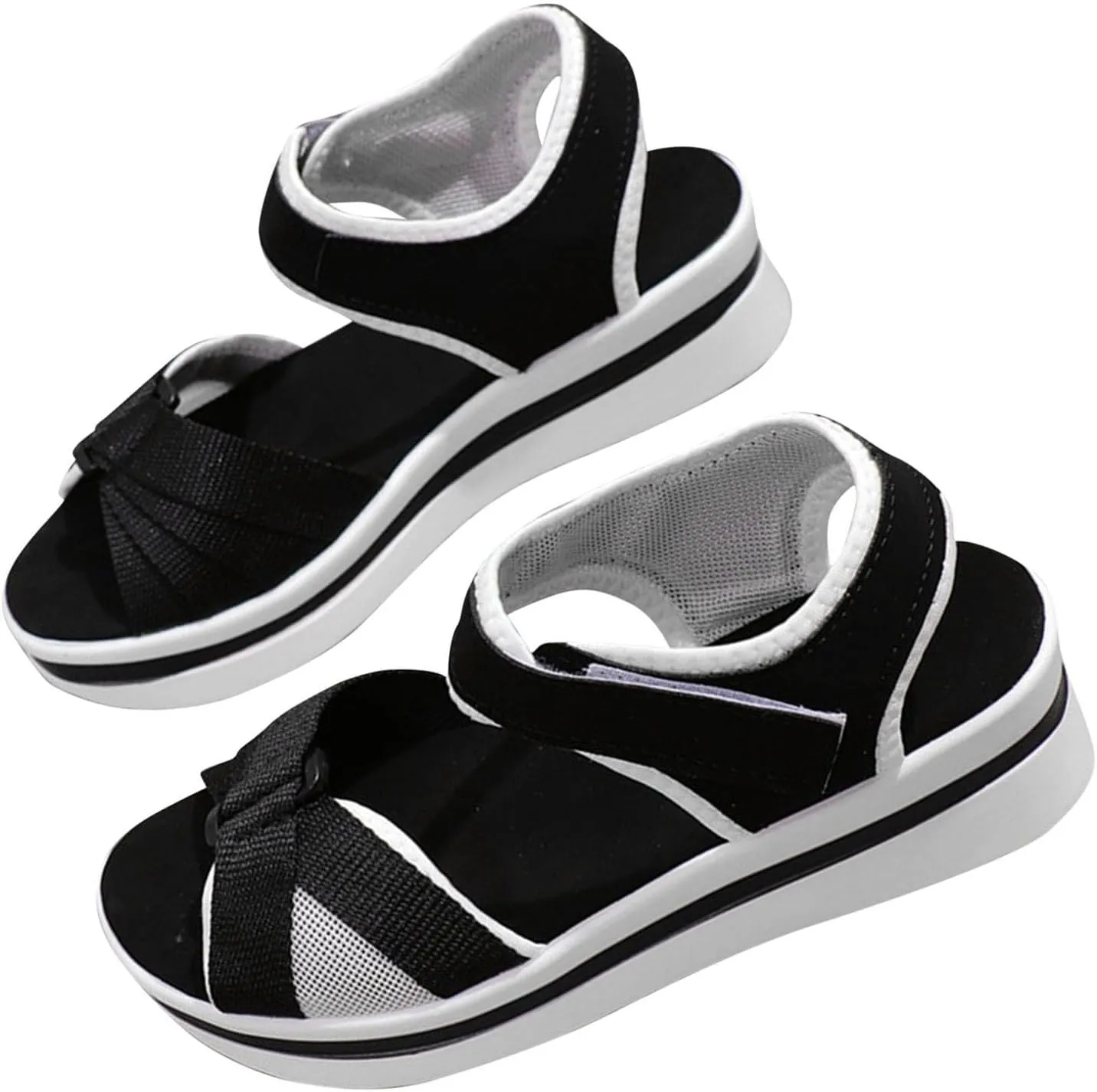Womens Summer Shoes Plus Size Adjustable Wedge Patchwork Cute Platform Sandals Comfort Beach Shoe Sandal
