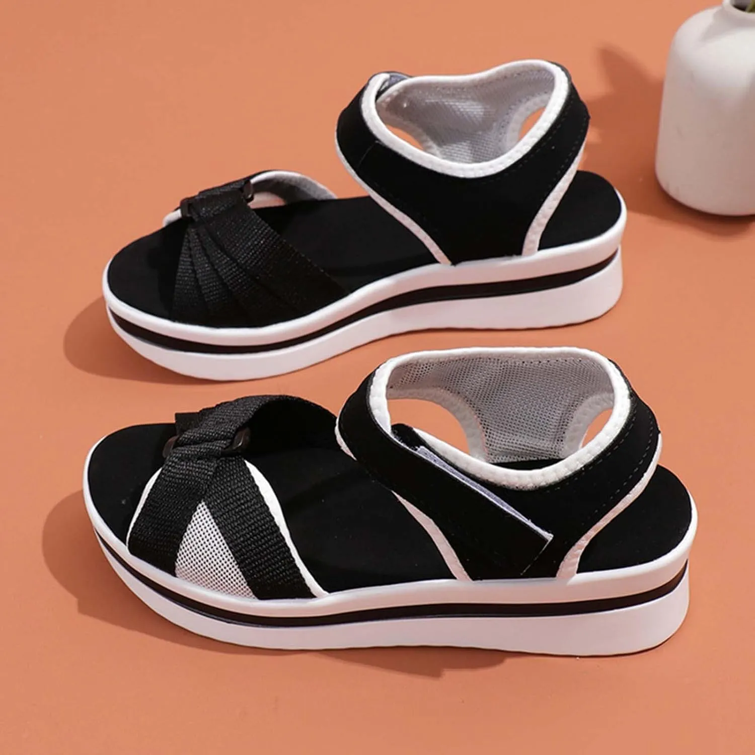 Womens Summer Shoes Plus Size Adjustable Wedge Patchwork Cute Platform Sandals Comfort Beach Shoe Sandal