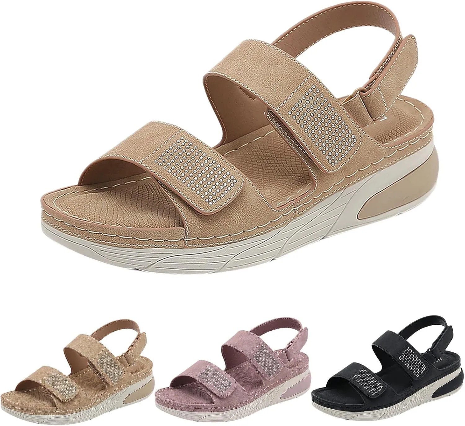 Womens Walking Sandals Sport Thick Bottom Athletic Outdoor Comfortable Water Sandles Adjustable Strap Sandals