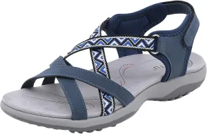 Women's Walking Sandals Womens Flat Comfortable Adjustable Strap Lightweight Platform Sport Sandals
