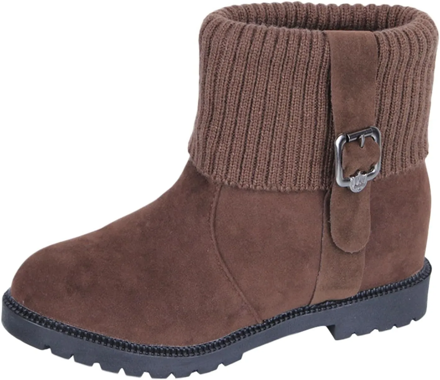 Women's Winter Snow Boots Warm Comfortable Faux Fur Insulated Outdoor Mid Calf Booties Thick Walking Motorcycle Boots