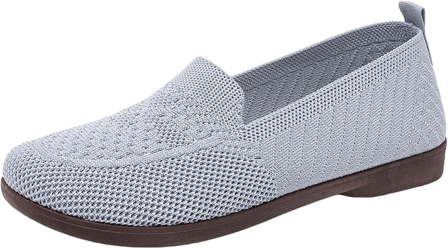 Women's Woven Orthopedic Breathable Soft Shoes Arch Support, Mesh Anti Slip Sports Shoes Comfortable Low Heel Slip on Sneaker