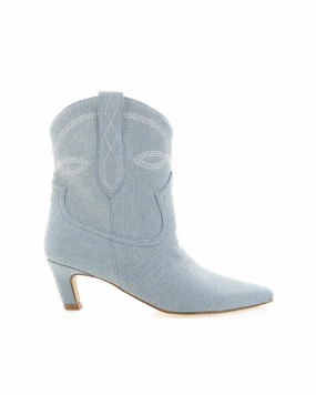 High-Quality Leather XYLINA - MID BLUE DENIM