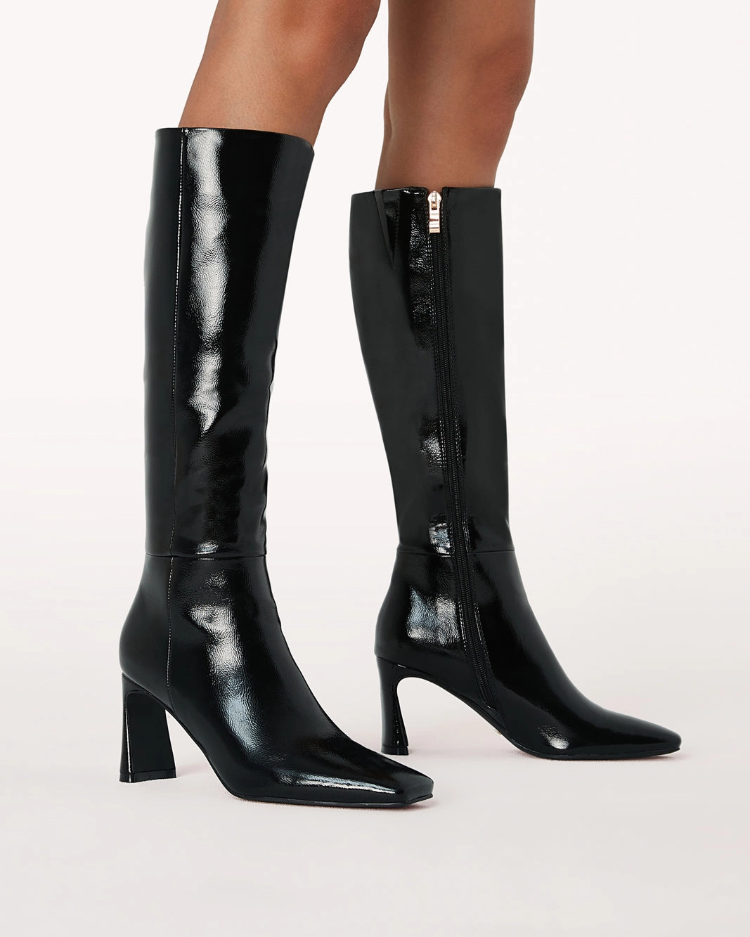 YASMEEN - BLACK CRINKLE PATENT Durable Shell All Day Wear Urban Fit