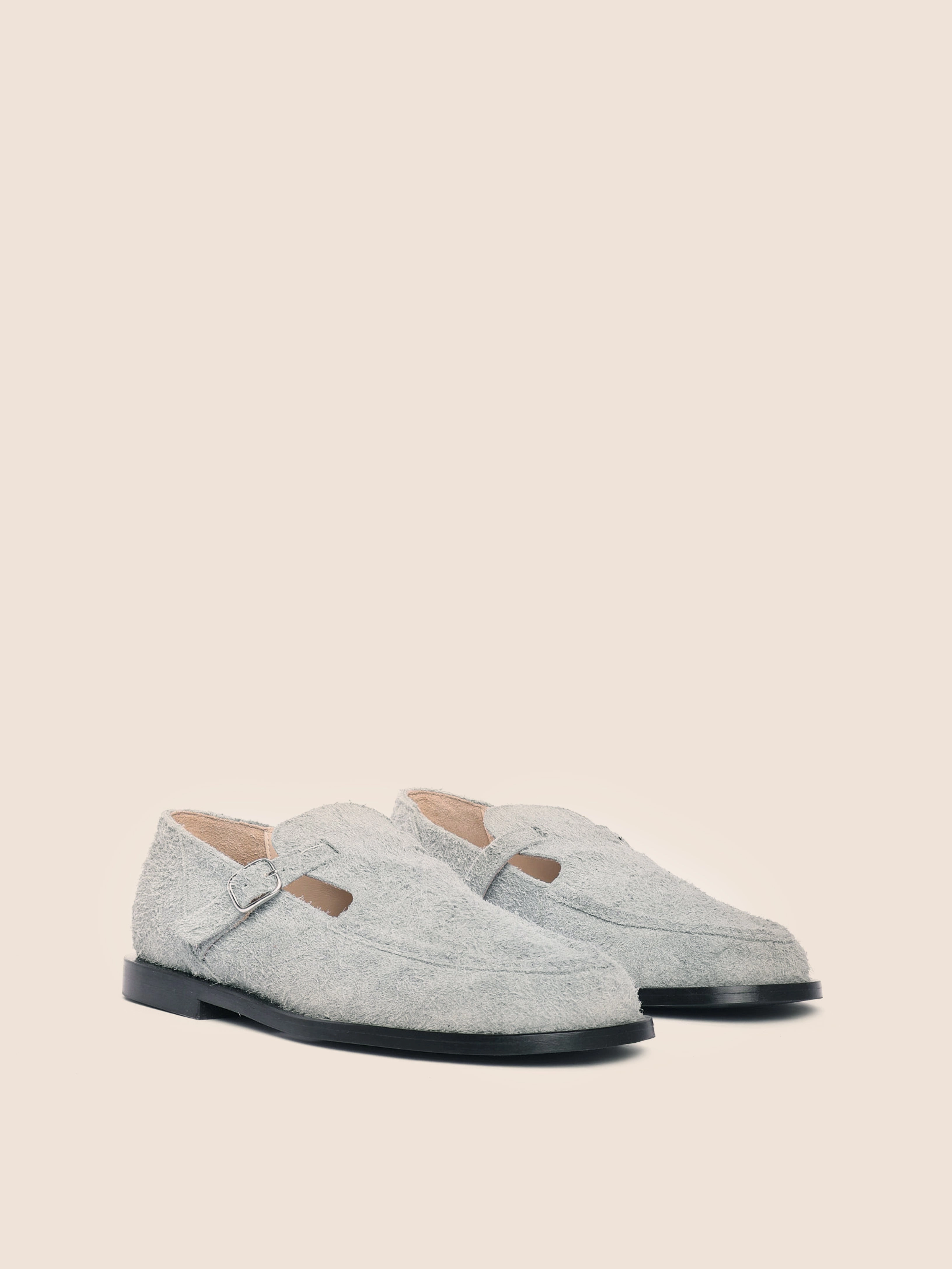 Comfortable Slip Zafra Grey Flat