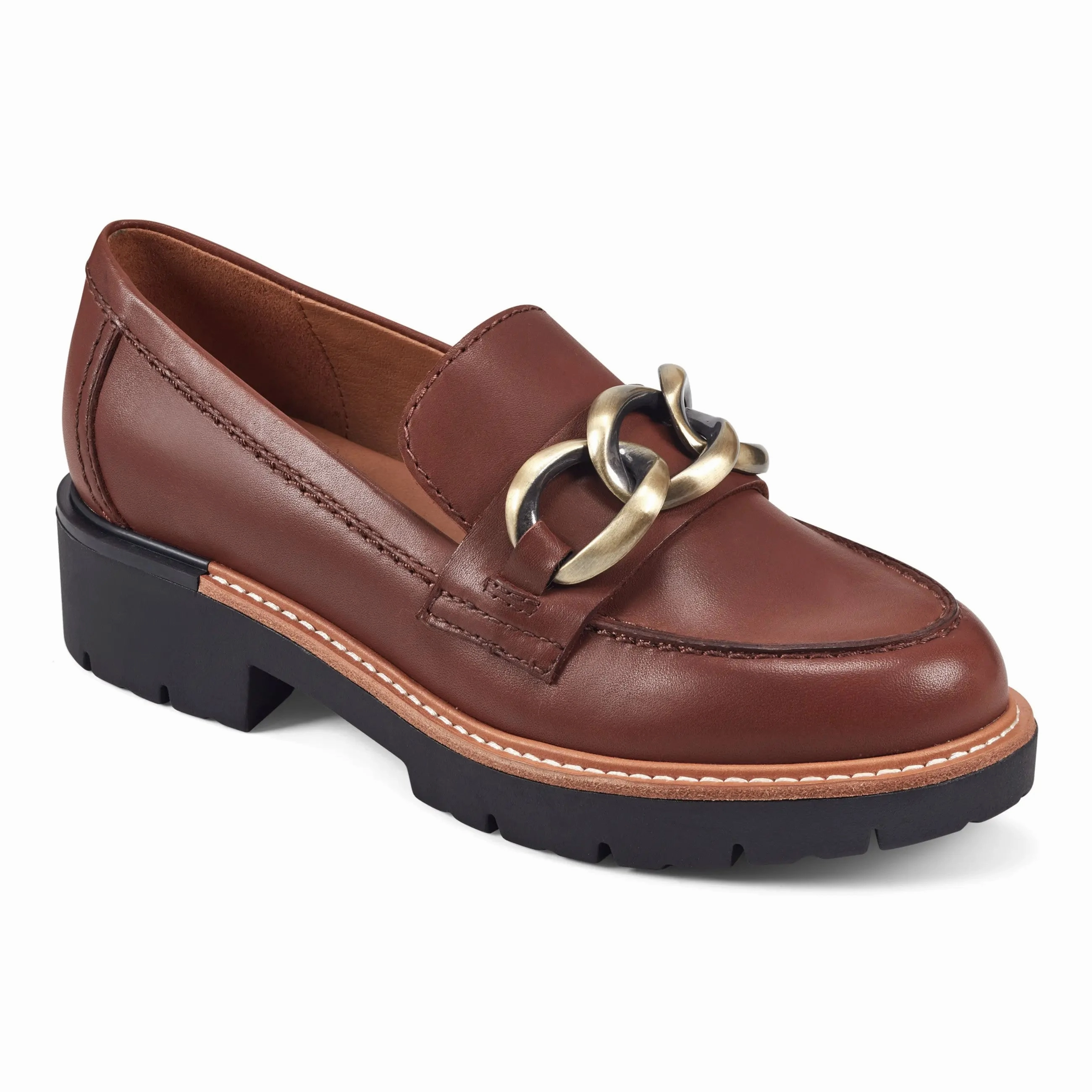 Zalor Round Toe Lug Sole Casual Slip-on Loafers Abrasion Resistant Surface Flexibility Design