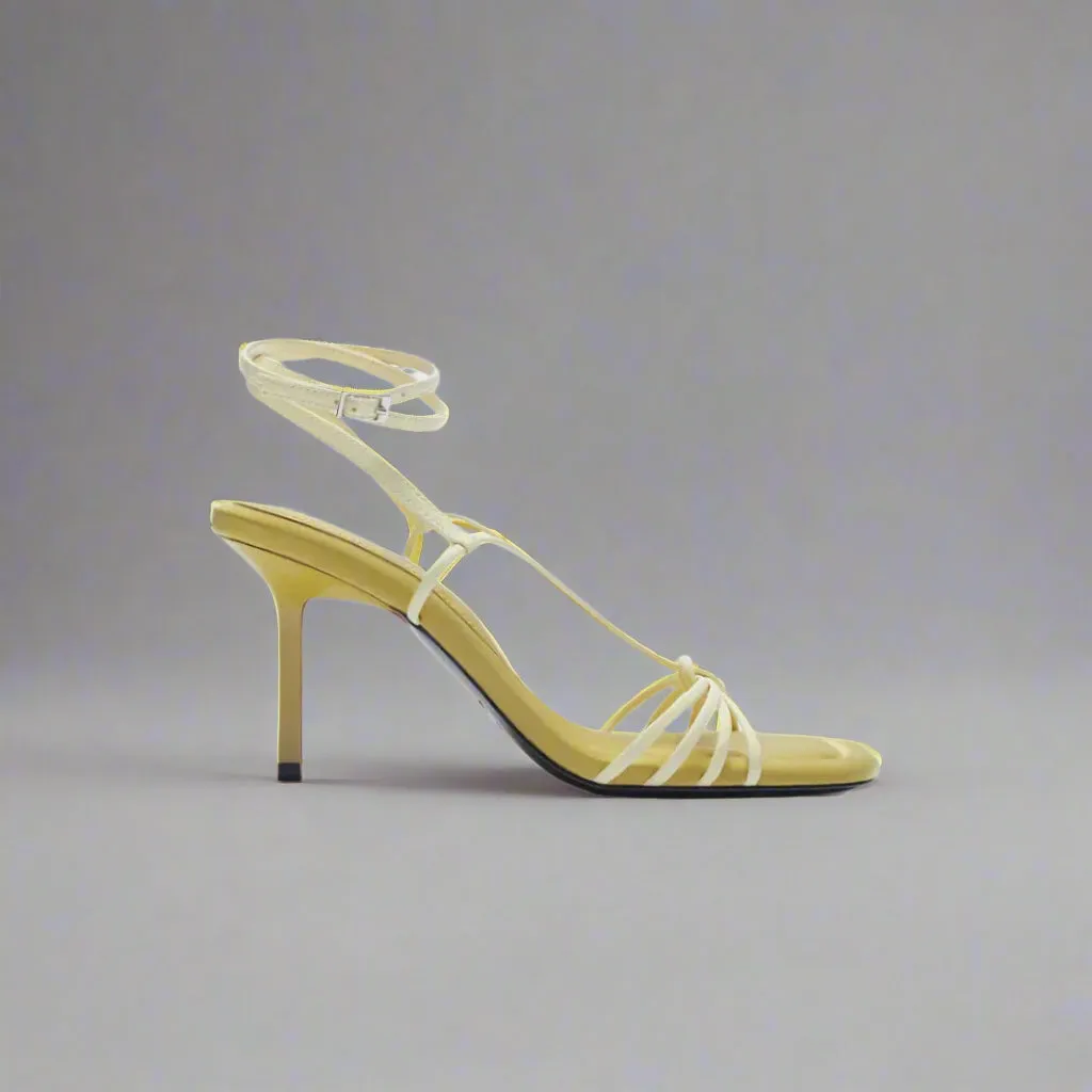Zara Yellow Strappy Heeled Sandals Size EU 39 / UK 6 / US 8