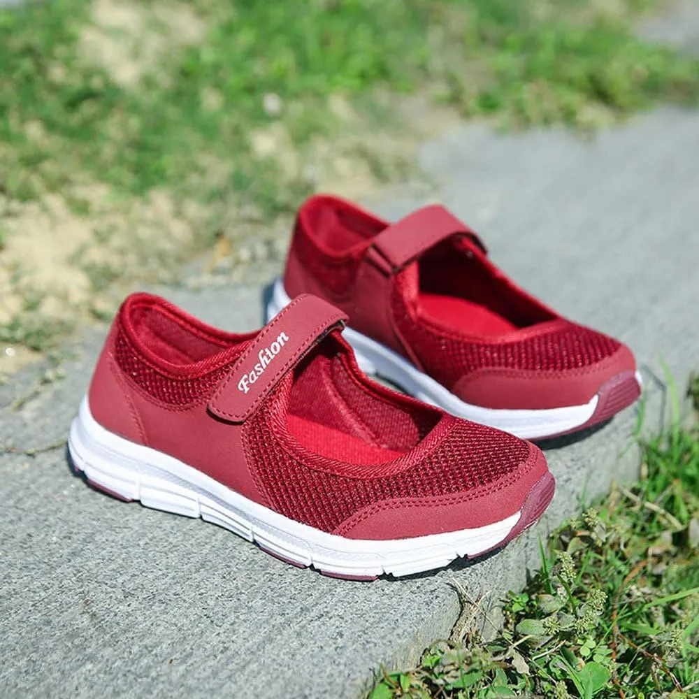 ZDLJYL Women's Casual Walking Sneakers Lightweight Breathable Flat Sports Shoes Non Slip Mesh Fitness Running Sports Shoes