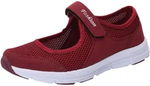 ZDLJYL Women's Casual Walking Sneakers Lightweight Breathable Flat Sports Shoes Non Slip Mesh Fitness Running Sports Shoes