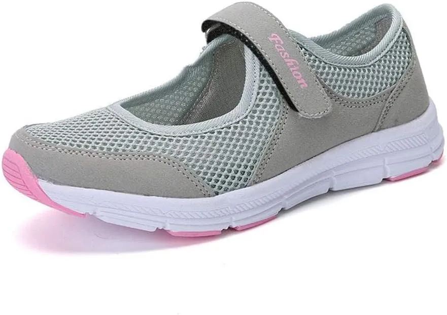 ZDLJYL Women's Casual Walking Sneakers Lightweight Breathable Flat Sports Shoes Non Slip Mesh Fitness Running Sports Shoes