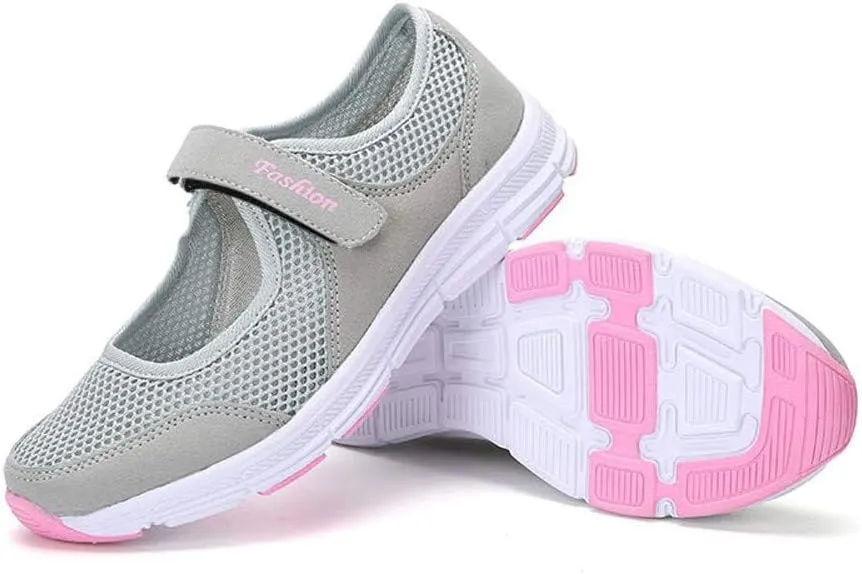 ZDLJYL Women's Casual Walking Sneakers Lightweight Breathable Flat Sports Shoes Non Slip Mesh Fitness Running Sports Shoes