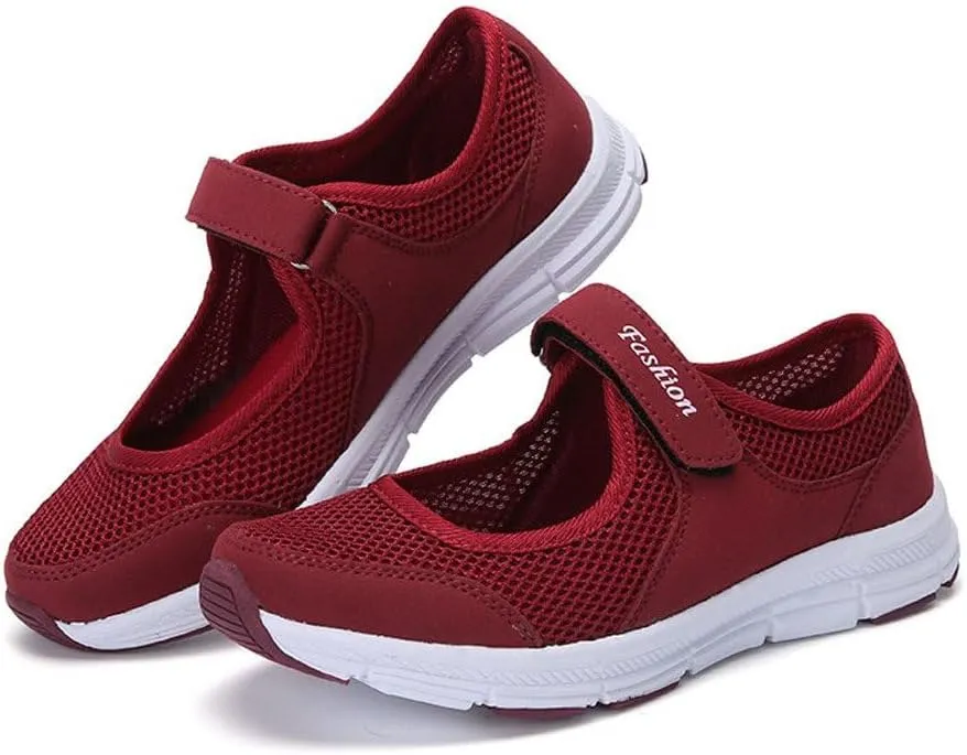 ZDLJYL Women's Casual Walking Sneakers Lightweight Breathable Flat Sports Shoes Non Slip Mesh Fitness Running Sports Shoes