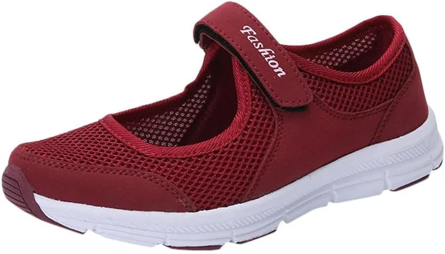 ZDLJYL Women's Casual Walking Sneakers Lightweight Breathable Flat Sports Shoes Non Slip Mesh Fitness Running Sports Shoes