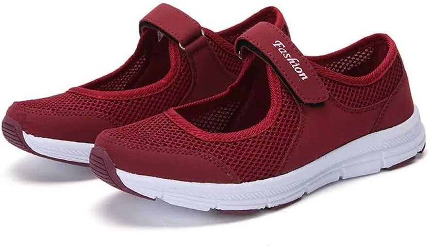 ZDLJYL Women's Casual Walking Sneakers Lightweight Breathable Flat Sports Shoes Non Slip Mesh Fitness Running Sports Shoes