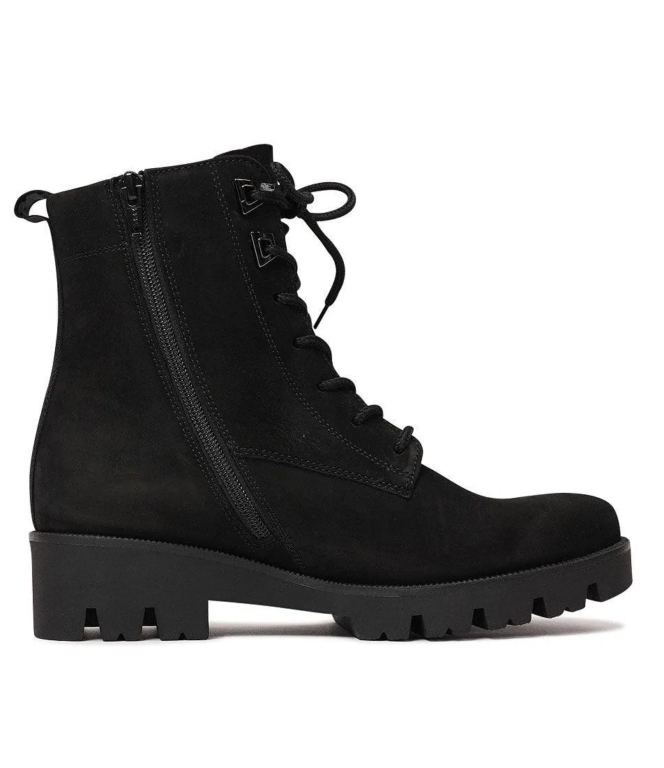 Zeina Black Suede Ankle Boots