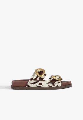 Airy Design Quick Dry Technology Olga Animal Print Leather Sporty Sandal